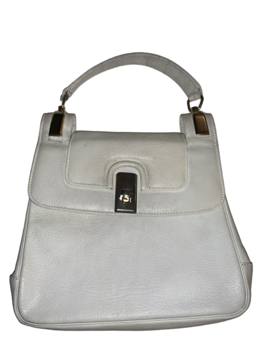 Women's El Trebol White Leather hand Bag One Size